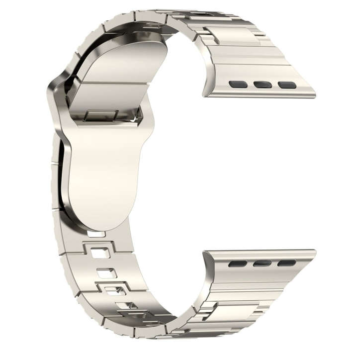 For Apple Watch 8 41mm Square Buckle Armor Style Silicone Watch Band(Plating Silver)