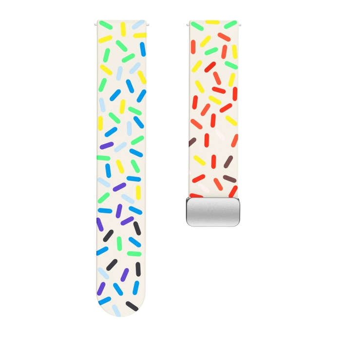 For Samsung Galaxy Watch 6 / 6 Classic Sports Rainbow Dots Magnetic Black Buckle Silicone Watch B...