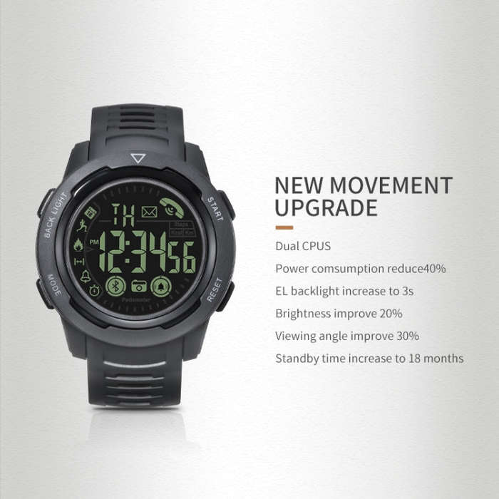 SPOVAN PR3 Outdoor Waterproof Bluetooth Smart Sports Watch(Black)