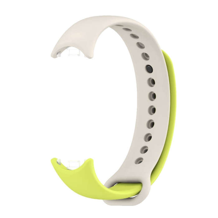 For Xiaomi Mi Band 8 Mijobs Dual Color Silicone Watch Band(Grass Green+Grey)
