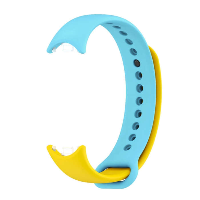 For Xiaomi Mi Band 8 Mijobs Dual Color Silicone Watch Band(Yellow+Blue)
