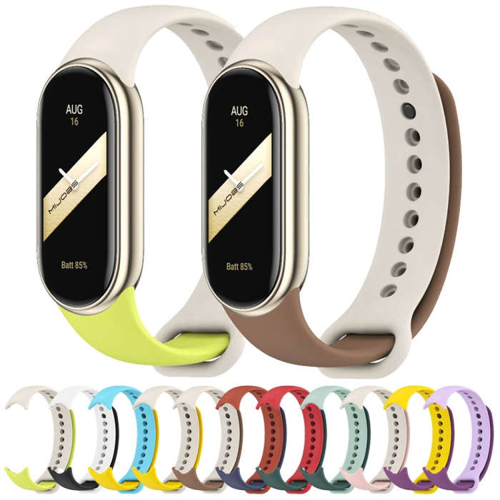 For Xiaomi Mi Band 8 Mijobs Dual Color Silicone Watch Band(Crow Blue+Red)
