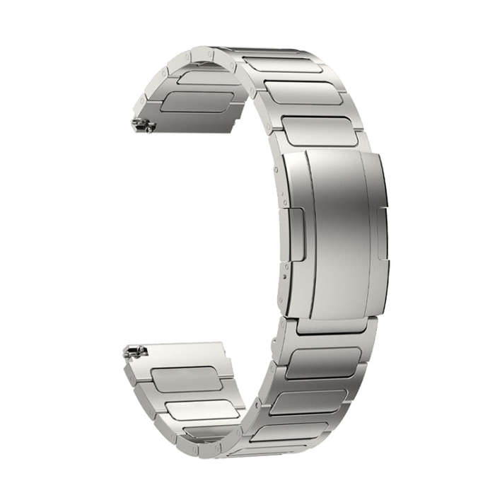22mm Three Strains Uplift Turtle Buckle Titanium Metal Watch Band(Titanium Gray)