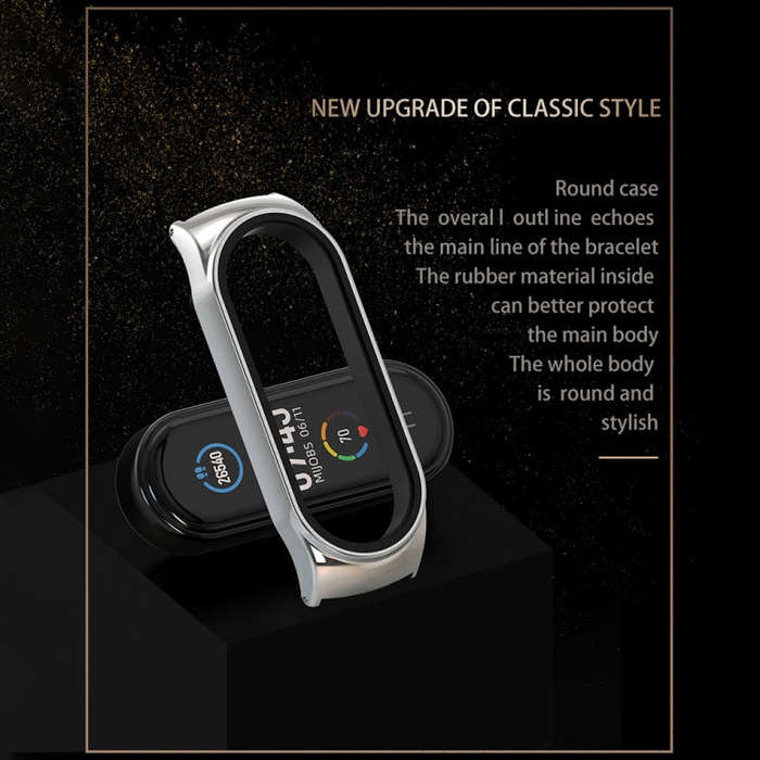 For Xiaomi Mi Band 8 Mijobs CS Case Milan Buckle Metal Watch Band(Rose Gold)