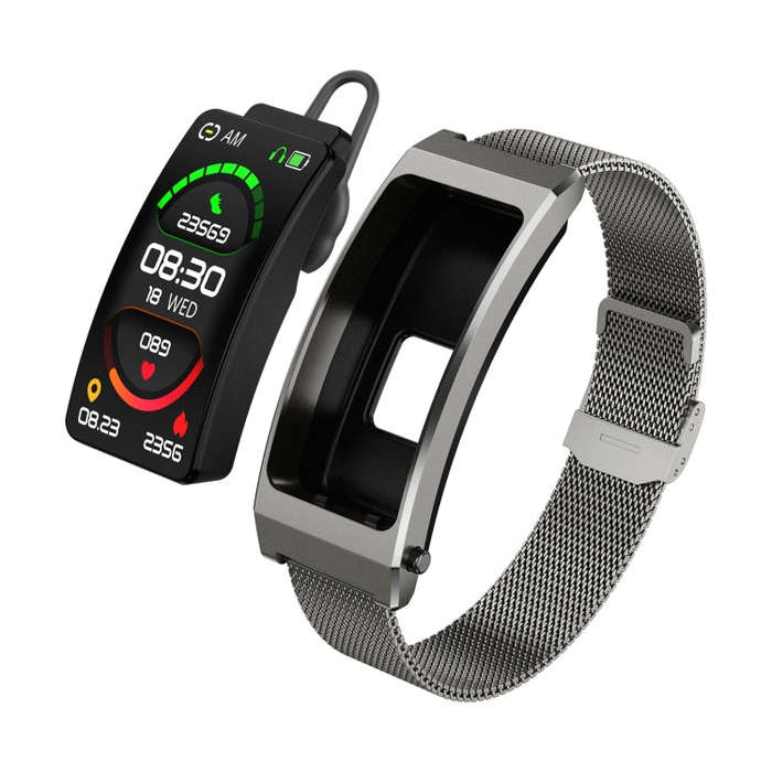 K13S 1.14 inch TFT Screen Milanese Metal Strap Smart Call Bracelet Supports Sleep Management / Bl...