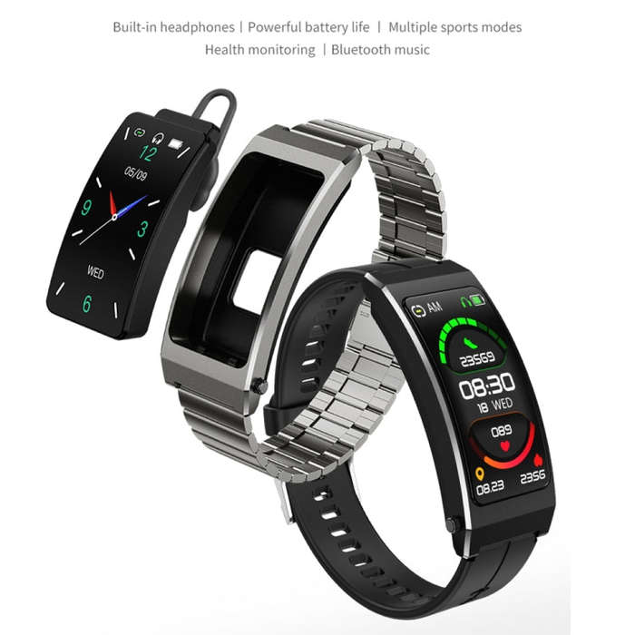 K13S 1.14 inch TFT Screen Slub Steel Strap Smart Calling Bracelet Supports Sleep Management/Blood...
