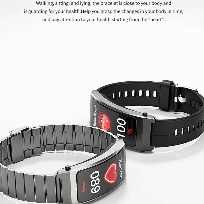 K13S 1.14 inch TFT Screen Slub Steel Strap Smart Calling Bracelet Supports Sleep Management/Blood...