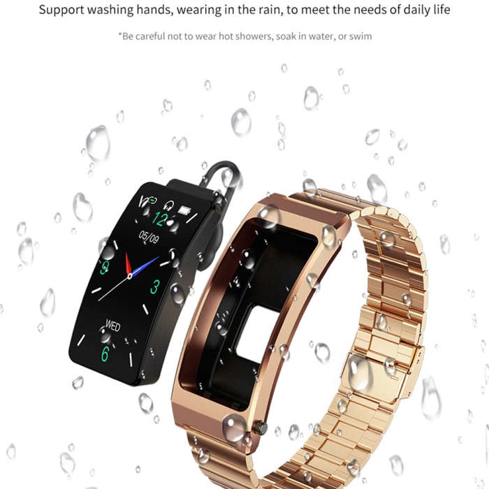 K13S 1.14 inch TFT Screen Slub Steel Strap Smart Calling Bracelet Supports Sleep Management/Blood...