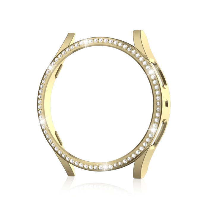 For Samsung Galaxy Watch 6 44mm Diamond Hollow PC Watch Protective Case(Gold)