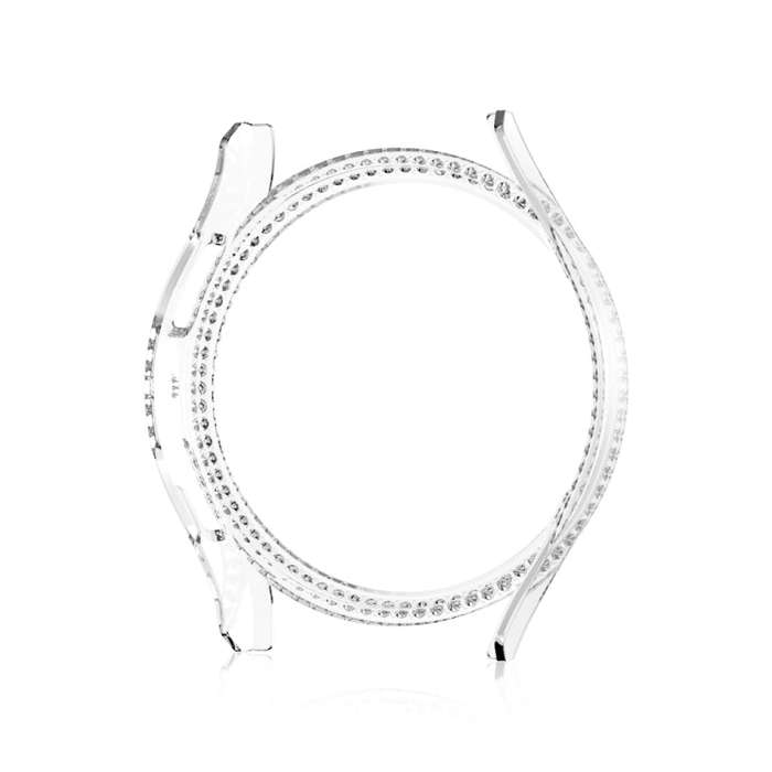 For Samsung Galaxy Watch 6 44mm Diamond Hollow PC Watch Protective Case(Transparent)