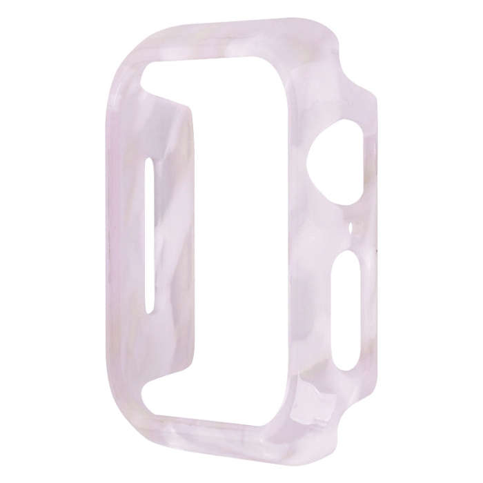 For Apple Watch Series 9 / 8 / 7 41mm Printed Resin PC Watch Case(Pink Flower)