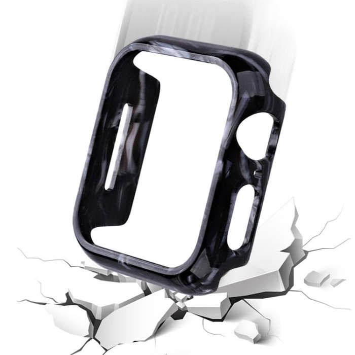 For Apple Watch Ultra 2 / Ultra 49mm Printed Resin PC Watch Case(Black Pink)