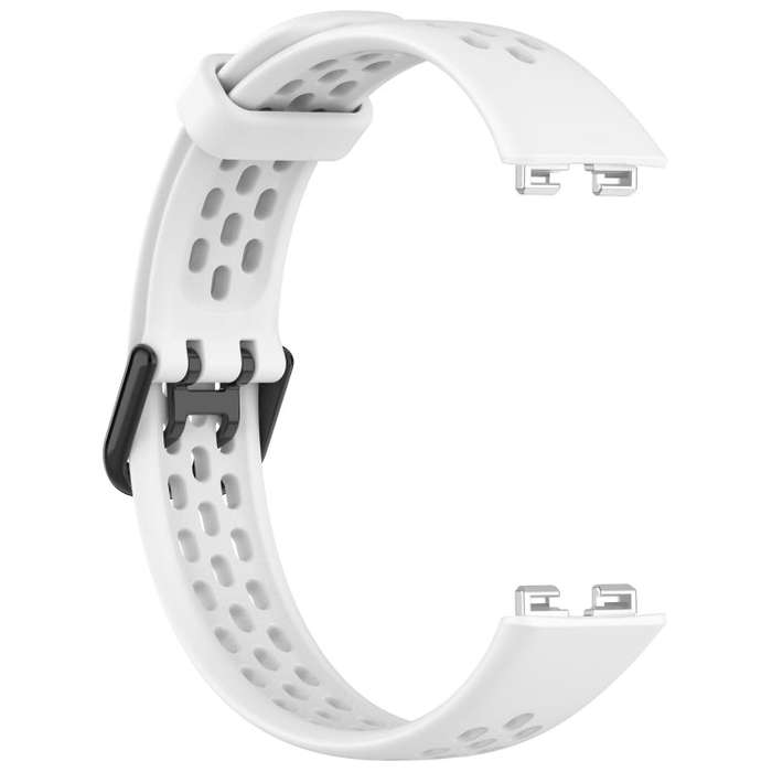 For Huawei Band 10 / 9 / 8 Solid Color Breathable Silicone Watch Band(White)