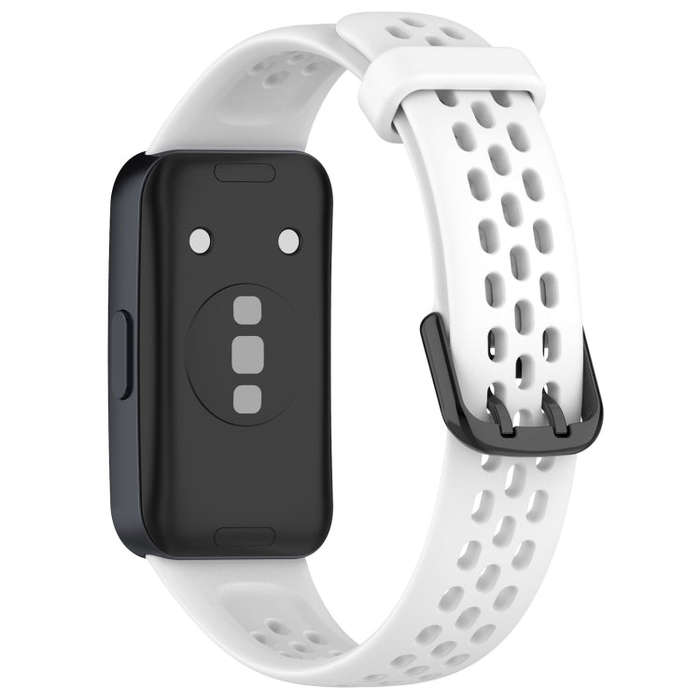 For Huawei Band 10 / 9 / 8 Solid Color Breathable Silicone Watch Band(White)