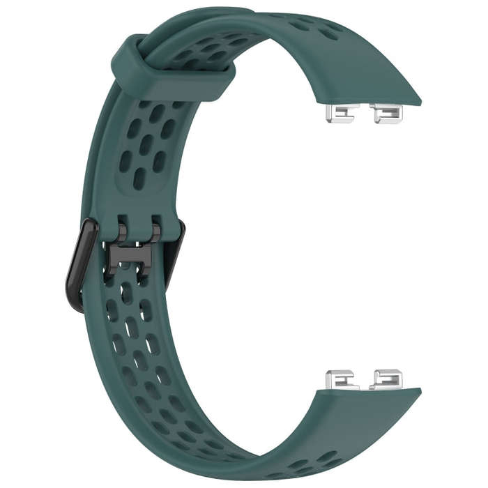 For Huawei Band 10 / 9 / 8 Solid Color Breathable Silicone Watch Band(Olive Green)