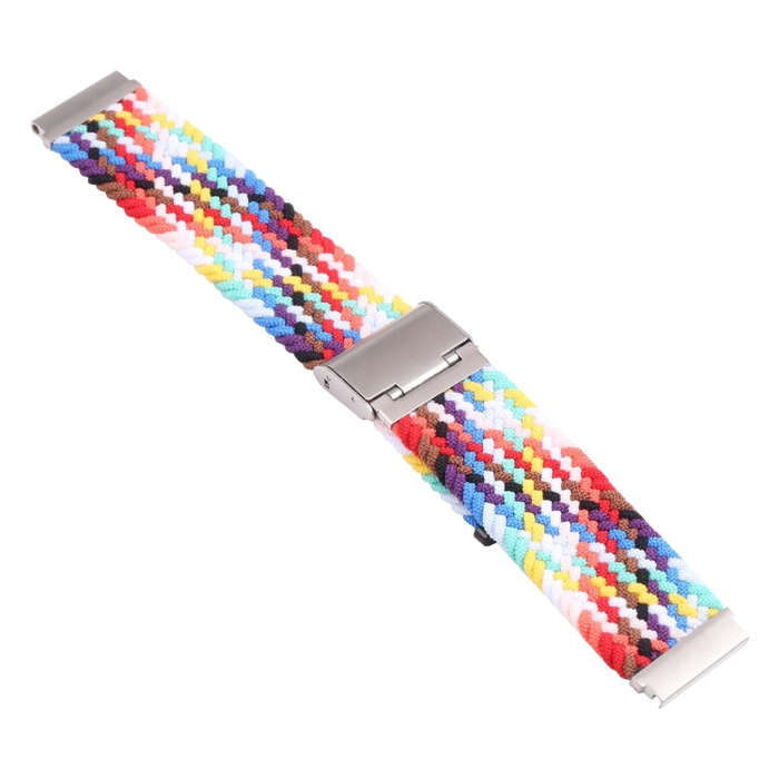 For Samsung Galaxy Watch 6 / 6 Classic Nylon Braided Metal Buckle Watch Band(Rainbow)