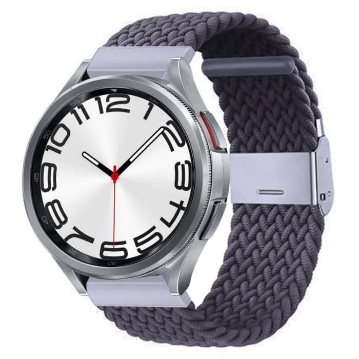 For Samsung Galaxy Watch 6 / 6 Classic Nylon Braided Metal Buckle Watch Band(Gray)