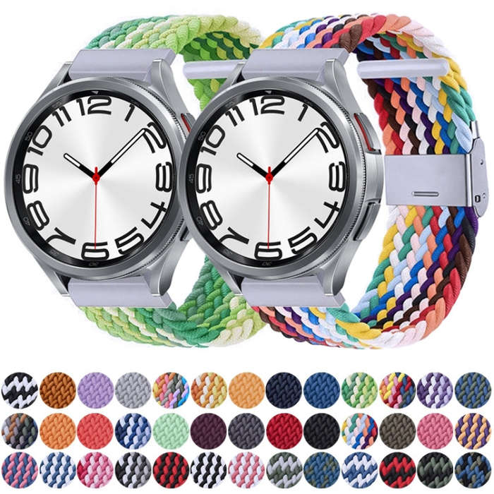 For Samsung Galaxy Watch 6 / 6 Classic Nylon Braided Metal Buckle Watch Band(Deep Blue)