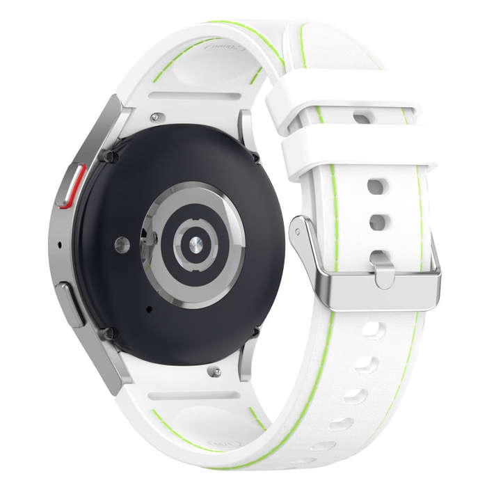 For Samsung Galaxy Watch 6 / 6 Classic Leather Silicone Watch Band(White)