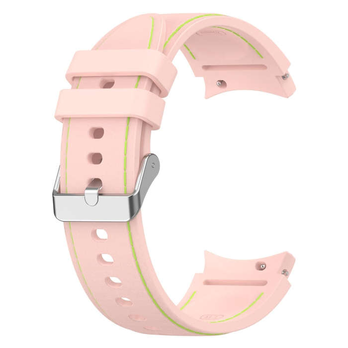 For Samsung Galaxy Watch 6 / 6 Classic Leather Silicone Watch Band(Light Pink)