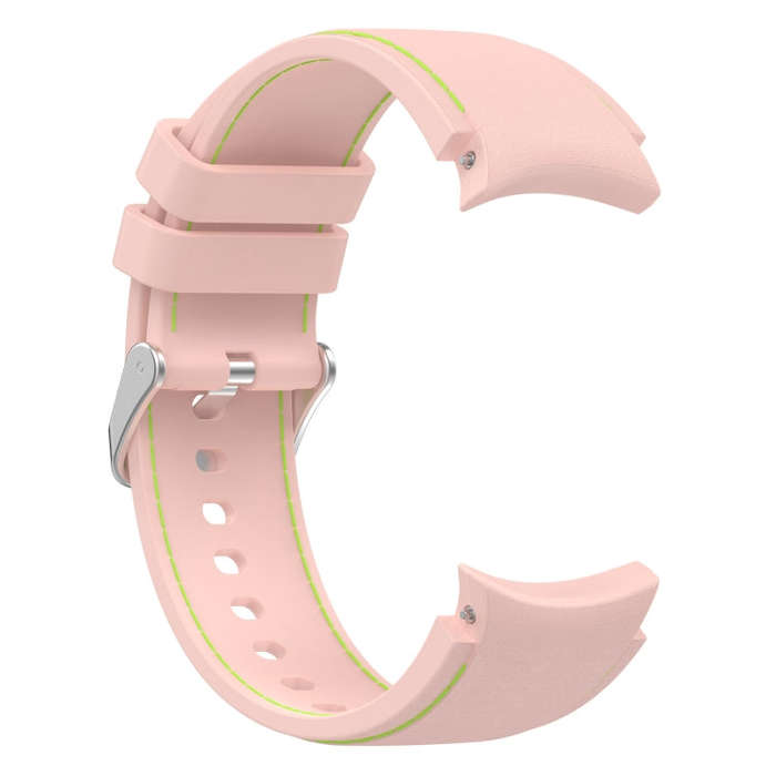 For Samsung Galaxy Watch 6 / 6 Classic Leather Silicone Watch Band(Light Pink)