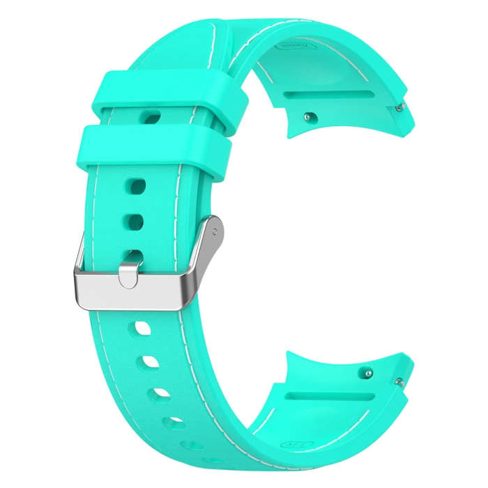 For Samsung Galaxy Watch 6 / 6 Classic Leather Silicone Watch Band(Teal)