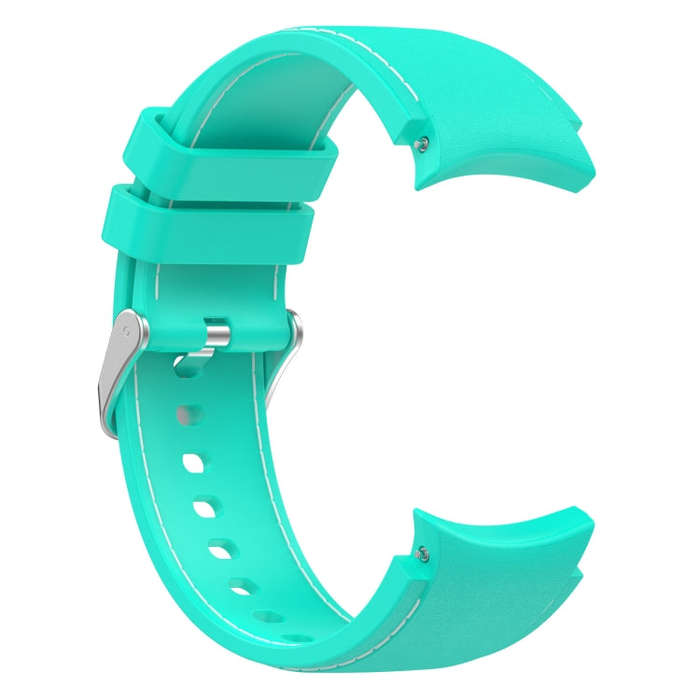 For Samsung Galaxy Watch 6 / 6 Classic Leather Silicone Watch Band(Teal)