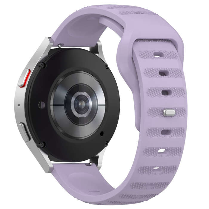 For Samsung Galaxy Watch 6 / 6 Classic Pockmark Texture Reverse Buckle Silicone Watch Band(Purple)