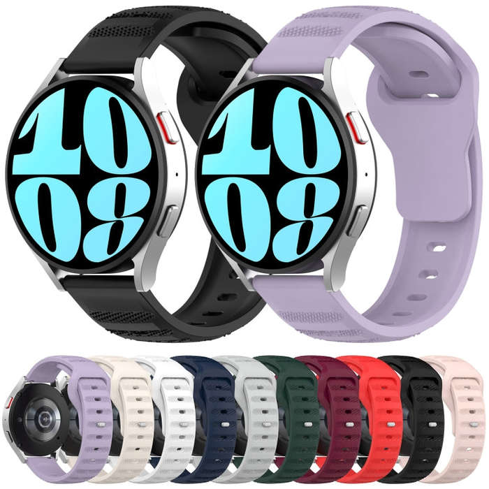 For Samsung Galaxy Watch 6 / 6 Classic Pockmark Texture Reverse Buckle Silicone Watch Band(Midnig...