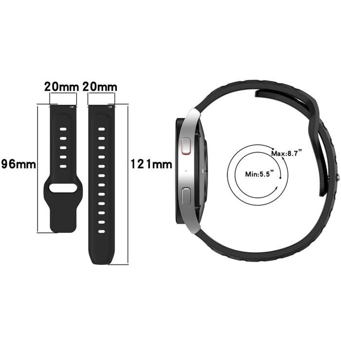For Samsung Galaxy Watch 6 / 6 Classic Pockmark Texture Reverse Buckle Silicone Watch Band(Midnig...