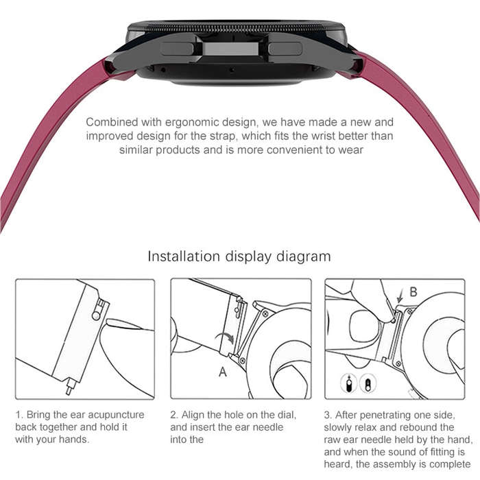 For Samsung Galaxy Watch 6 / 6 Classic Magnetic Folding Silver Buckle Silicone Watch Band(Wine Red)
