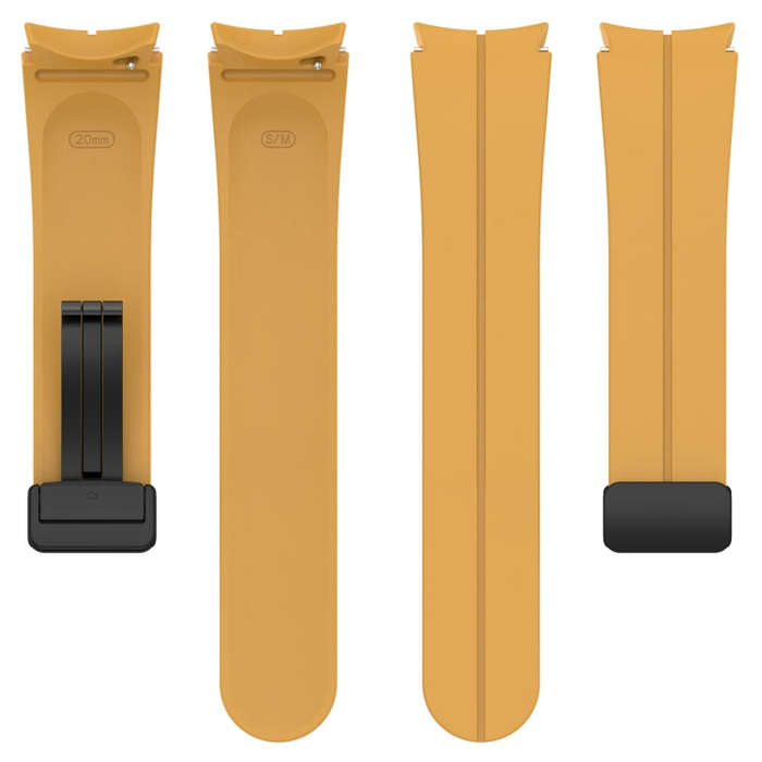 For Samsung Galaxy Watch 6 / 6 Classic Magnetic Folding Black Buckle Silicone Watch Band(Yellow)