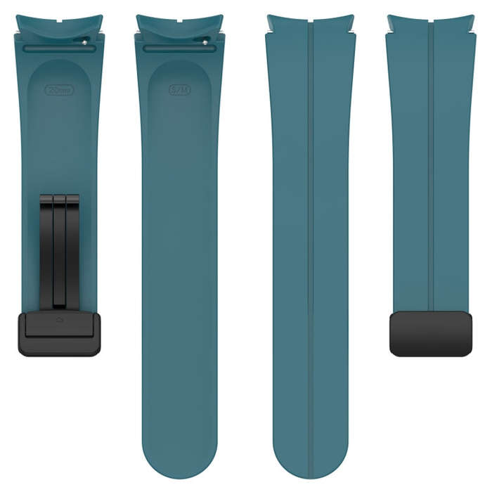 For Samsung Galaxy Watch 6 / 6 Classic Magnetic Folding Black Buckle Silicone Watch Band(Navy Blue)