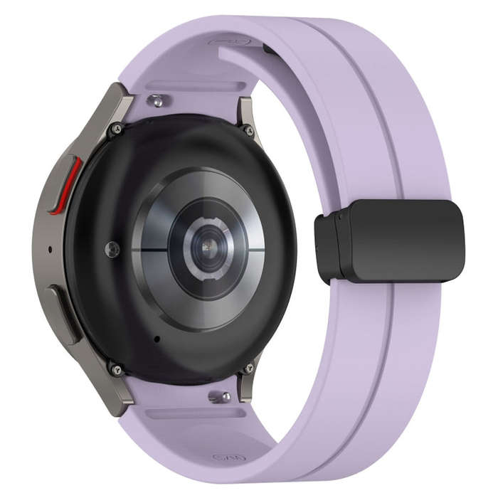 For Samsung Galaxy Watch 6 / 6 Classic Magnetic Folding Black Buckle Silicone Watch Band(Purple)