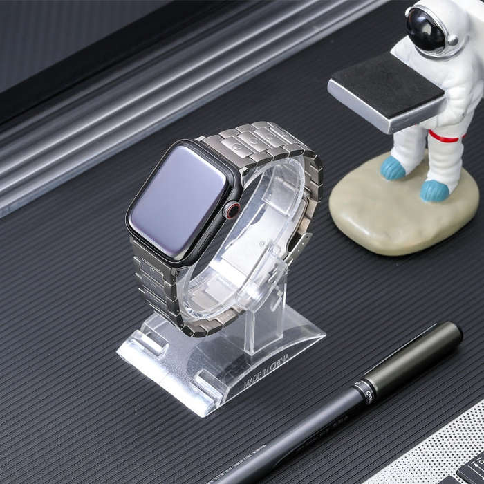 For Apple Watch Ultra 49mm Safety Buckle Titanium Steel Watch Band(Silver)