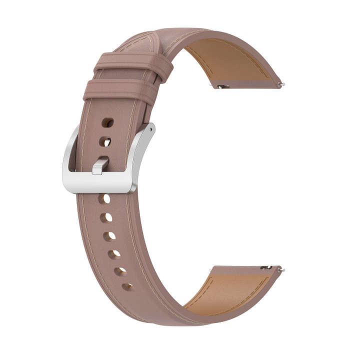 For Samsung Galaxy Watch 6 / 6 Classic Leather Replacement Watch Band(Dark Pink)