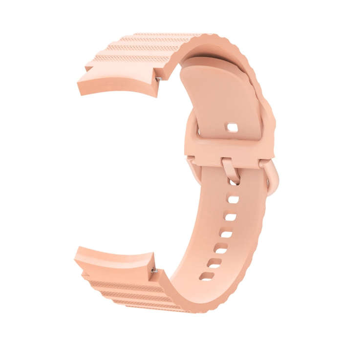 For Samsung Galaxy Watch 6 / 6 Classic Wave Dotted Pure Color Buckle Silicone Watch Band(Pink)