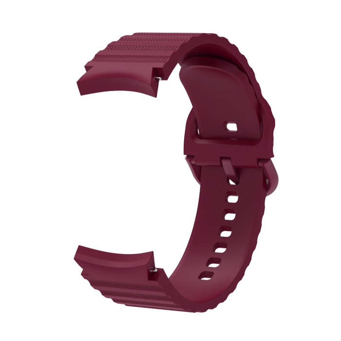 For Samsung Galaxy Watch 6 / 6 Classic Wave Dotted Pure Color Buckle Silicone Watch Band(Wine Red)