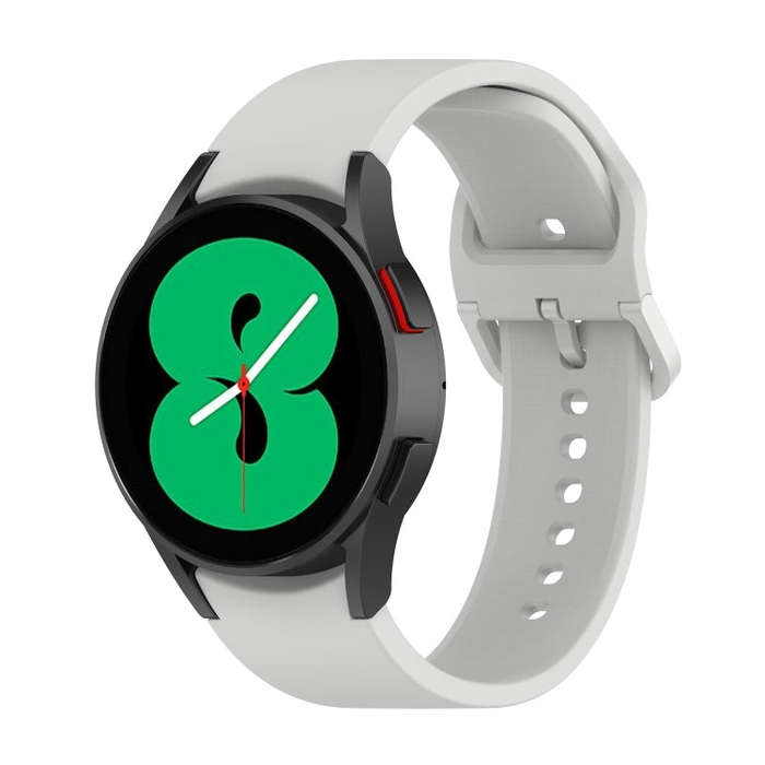 For Samsung Galaxy Watch 6 / 6 Classic Solid Color Buckle Silicone Watch Band, Size:L Size(Silver...