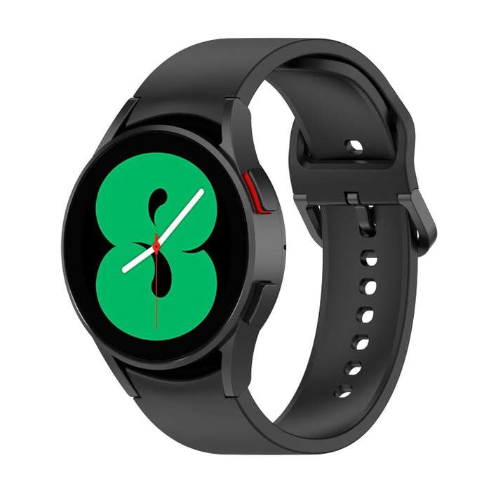 For Samsung Galaxy Watch 6 / 6 Classic Solid Color Buckle Silicone Watch Band, Size:S Size(Black)