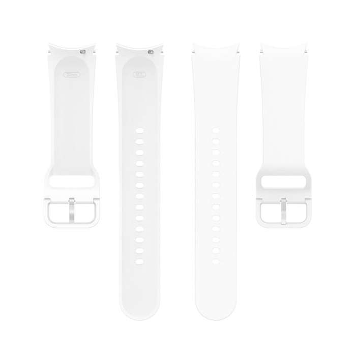 For Samsung Galaxy Watch 6 / 6 Classic Solid Color Buckle Silicone Watch Band, Size:S Size(White)