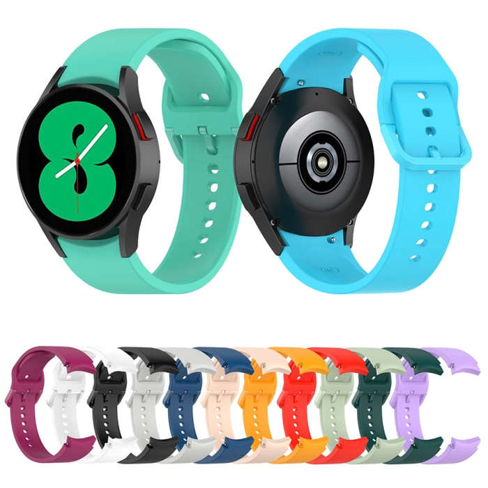 For Samsung Galaxy Watch 6 / 6 Classic Solid Color Buckle Silicone Watch Band, Size:S Size(Sky Blue)
