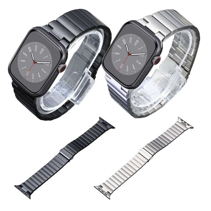 For Apple Watch Series 2 42mm Flat Buckle Stainless Steel Watch Band(Silver)