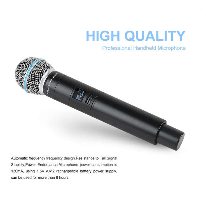 XTUGA A140-B Wireless Microphone System 4 BodyPack Headset Lavalier Microphone(AU Plug)