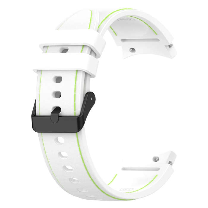For Samsung Galaxy Watch 6 / 6 Classic Leather Black Buckle Silicone Watch Band, Size:L Size(White)