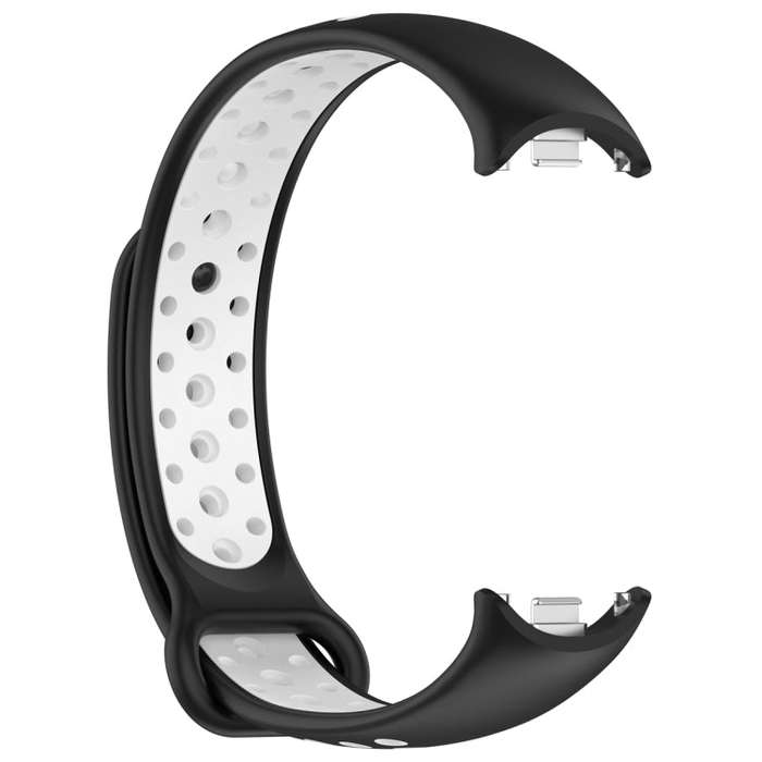 For Xiaomi Mi Band 8 Two Color Nail Buckle Silicone Watch Band(Black White)