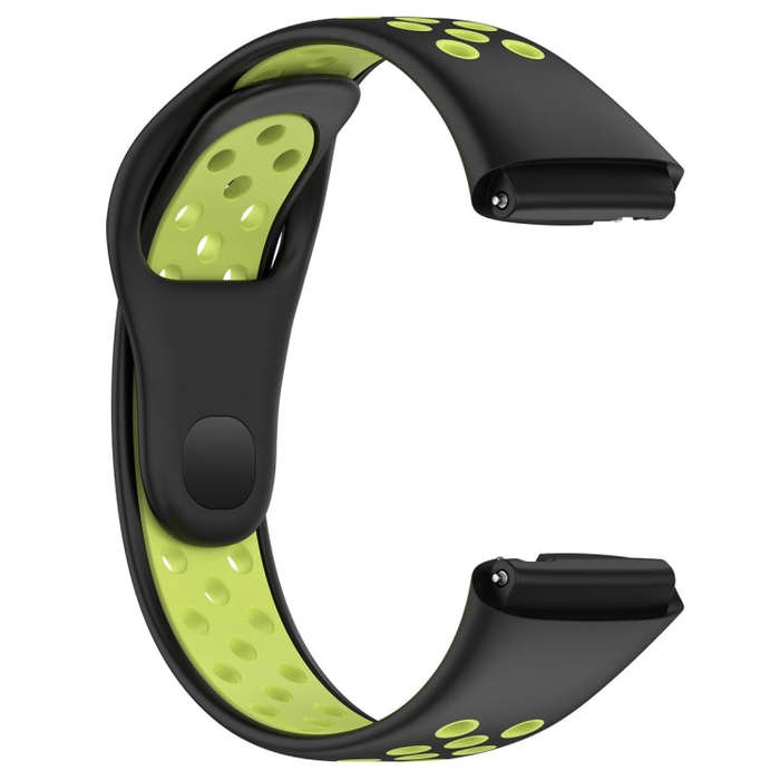 For Redmi Watch 3 Lite / Watch 3 Active Two Color Silicone Watch Band(Black Lime)