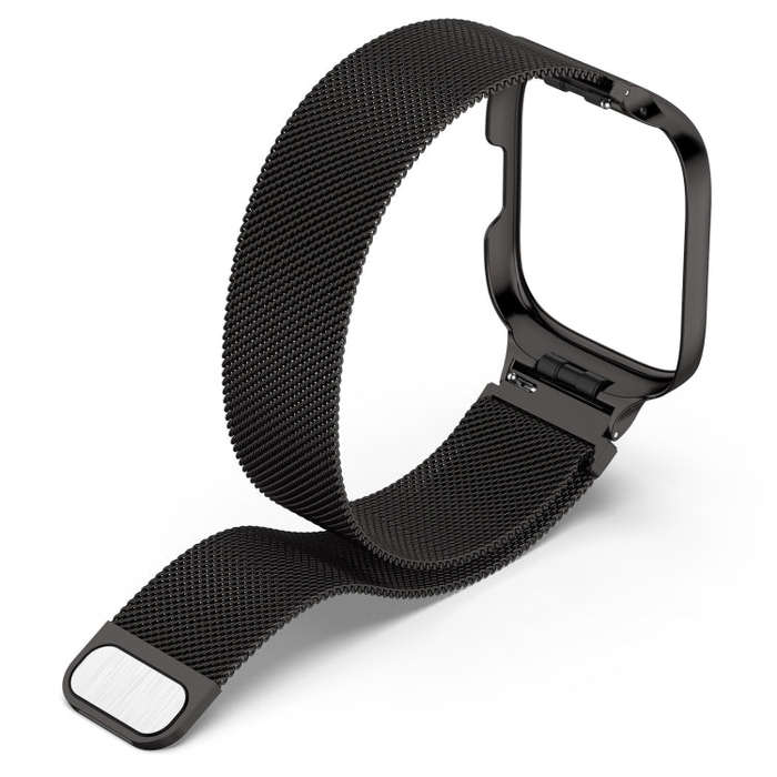 For Redmi Watch 3 Lite / Watch 3 Active 2 in 1 Milan Metal Watch Band with Watch Frame(Black)