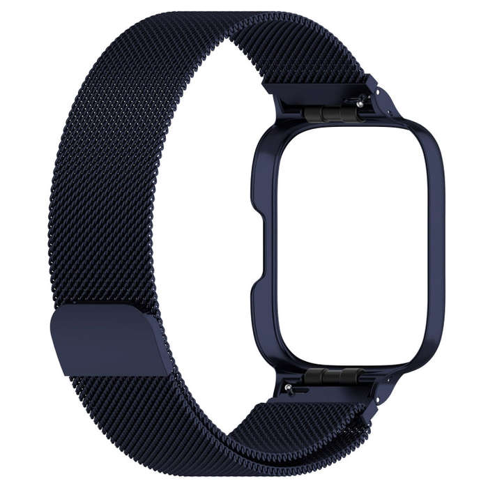 For Redmi Watch 3 Lite / Watch 3 Active 2 in 1 Milan Metal Watch Band with Watch Frame(Midnight B...