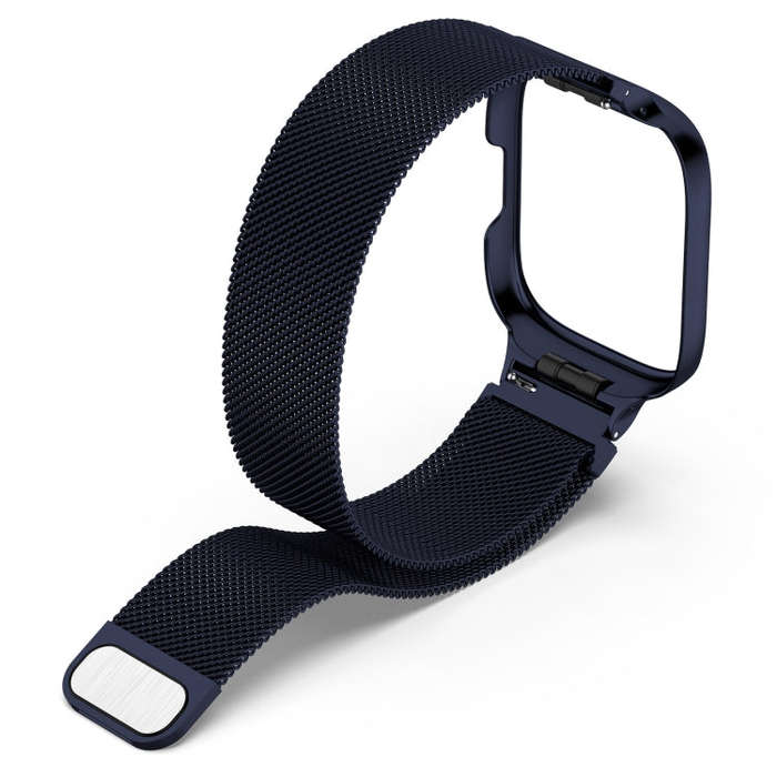For Redmi Watch 3 Lite / Watch 3 Active 2 in 1 Milan Metal Watch Band with Watch Frame(Midnight B...